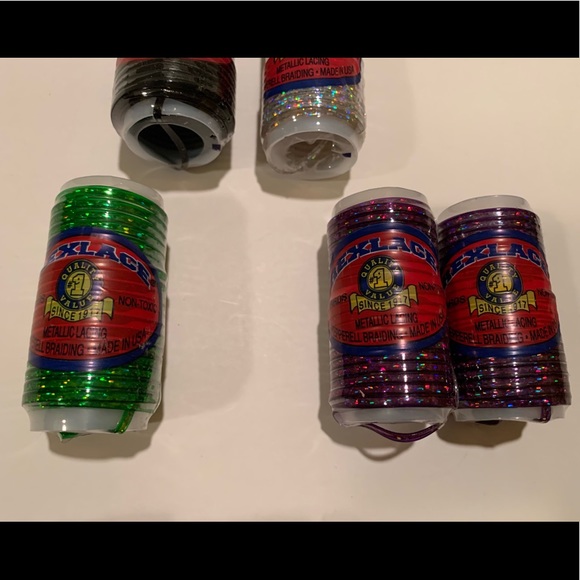NWT LOT OF 8 REXLACE PLASTIC/ METALLIC LACING. - Picture 3 of 11